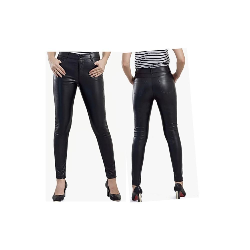 Harsmile Faux Leather Pants for Women Skinny Stretchy Leggings with Pock…